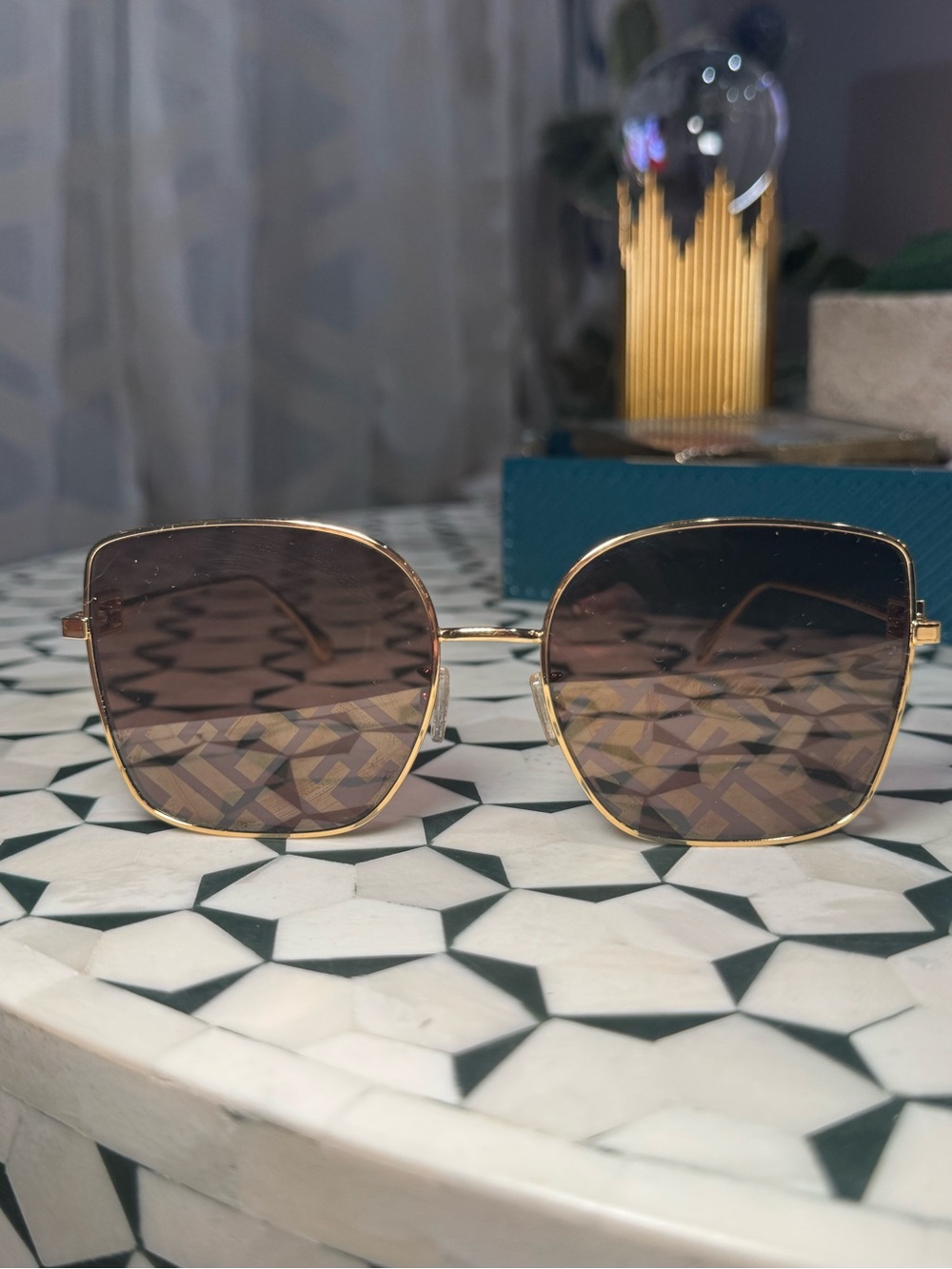 Fendi 🤎 Baguette Authenticated Sunglasses with Brown Monogram Print BRAND NEW! - Picture 9 of 17